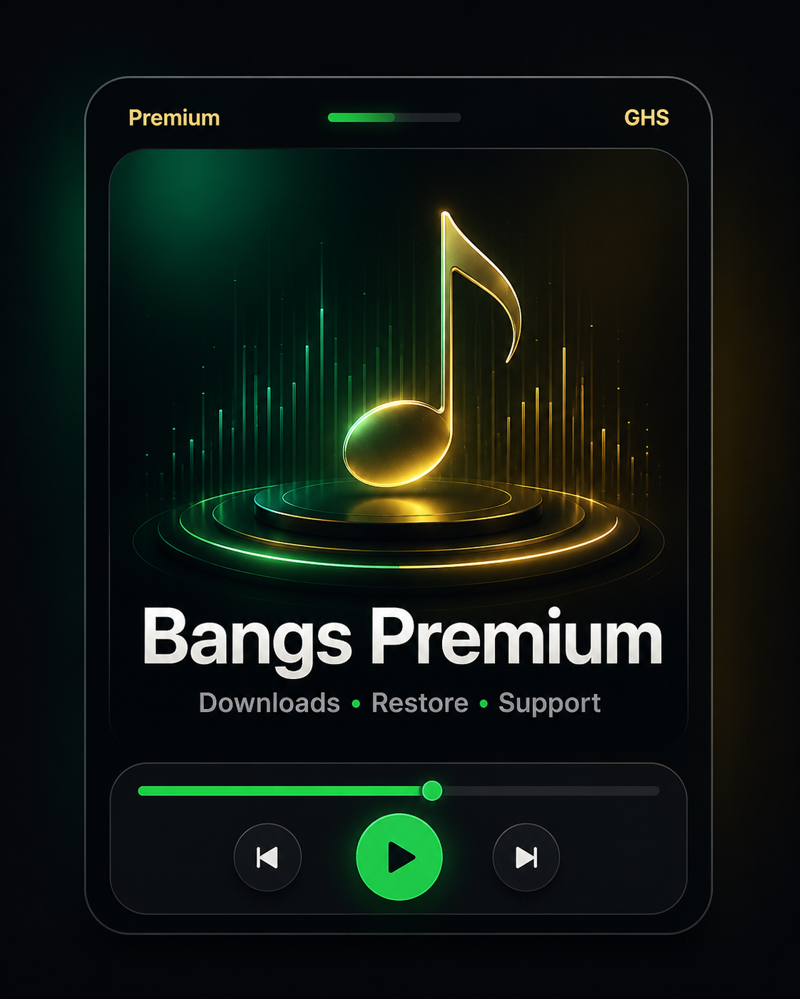 Bangs Premium music interface artwork